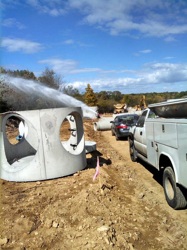 spoke and sprocket structure being installed at a construction site